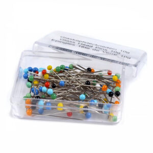 Špendlíky se skleněnou hlavičkou v krabičce