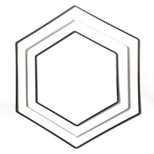Hexagon kovový na macramé a lapače