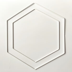 Hexagon kovový na macramé a lapače bílá